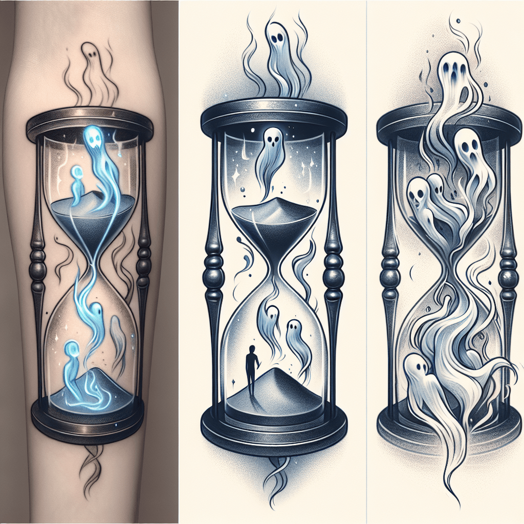 Ghostly Hourglass Tattoo