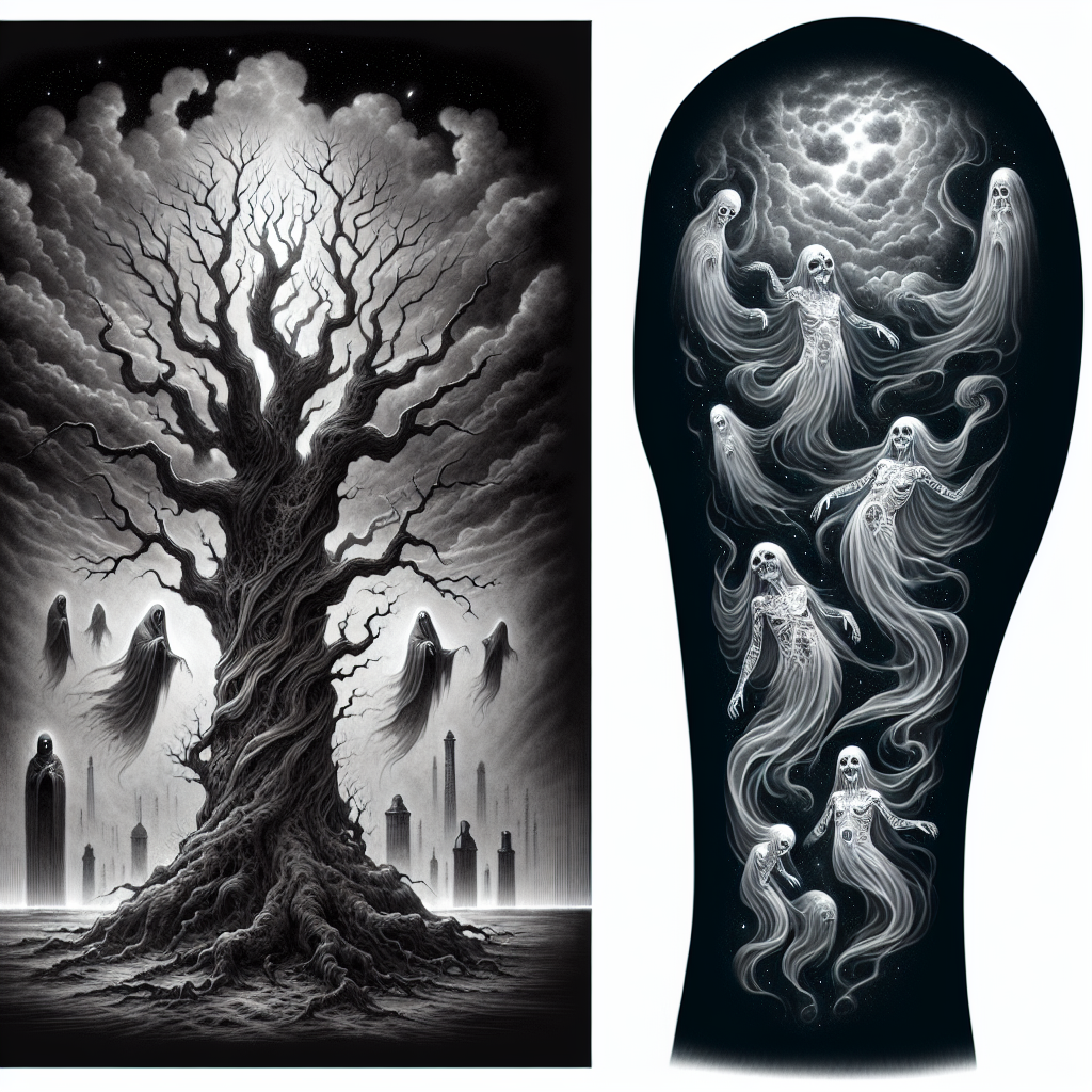 Ghostly Tree Tattoo