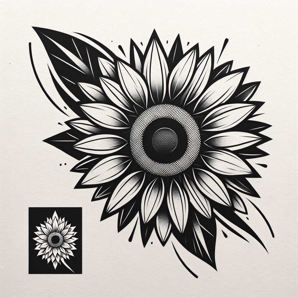 Minimalist Sunflower Tattoo