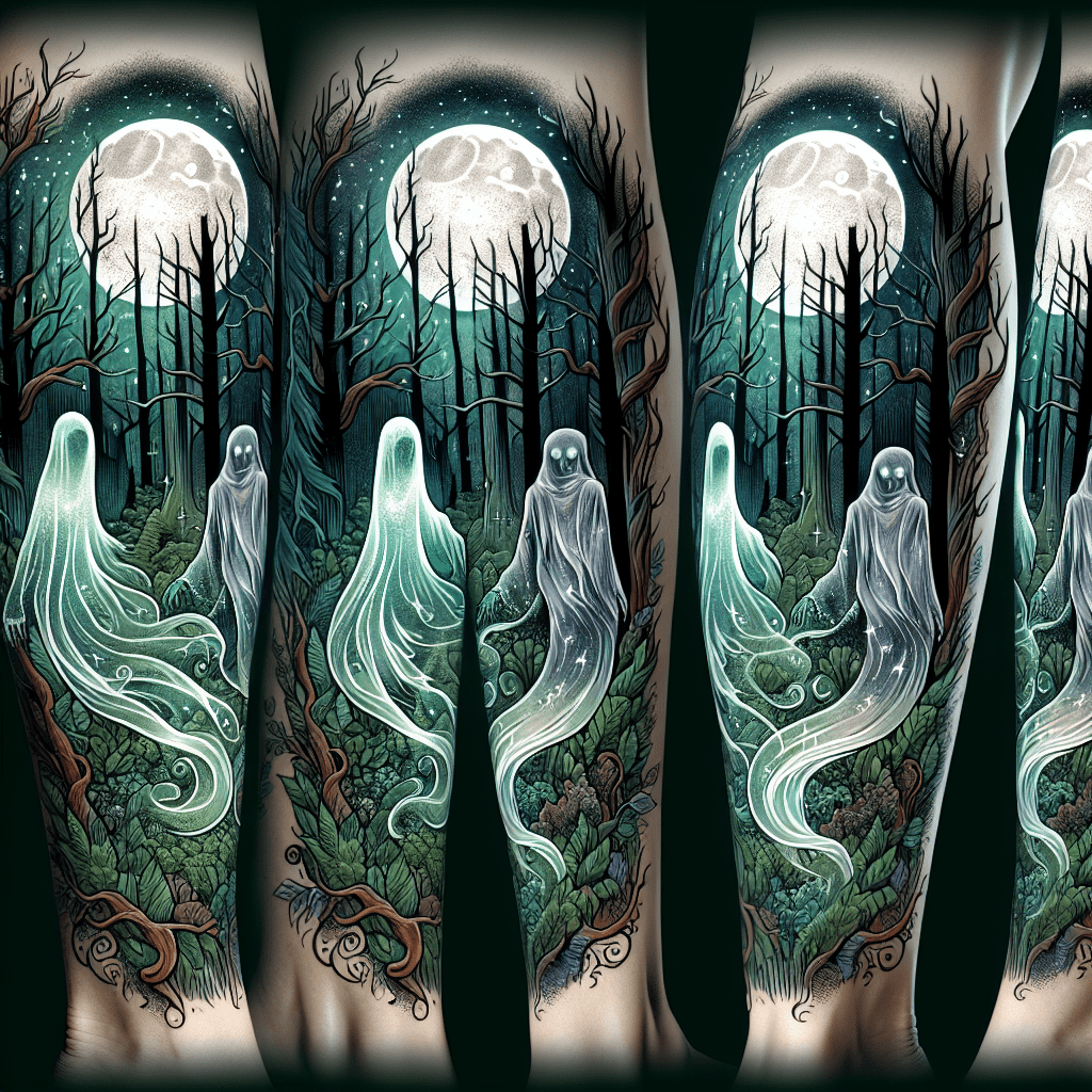 Mystic Ghost Forest Tattoo