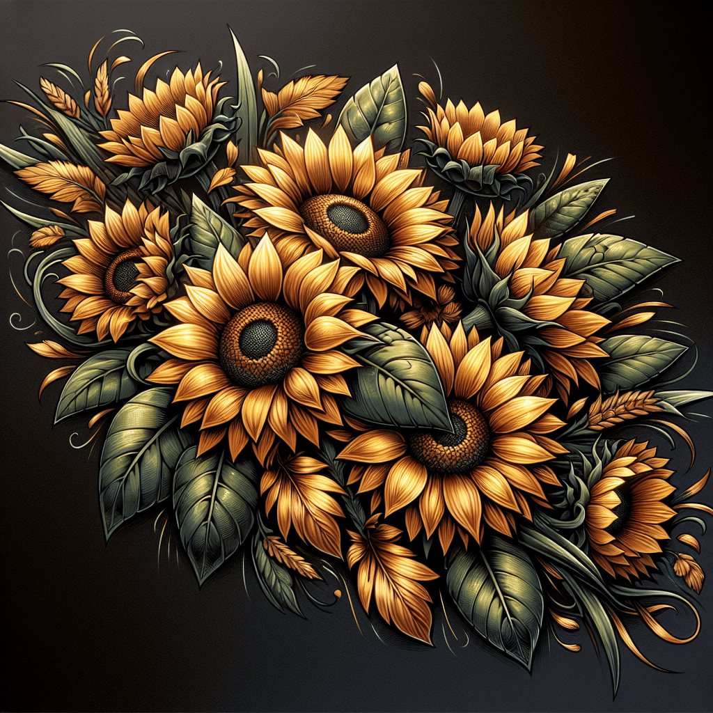 Sunflower Bouquet Tattoo