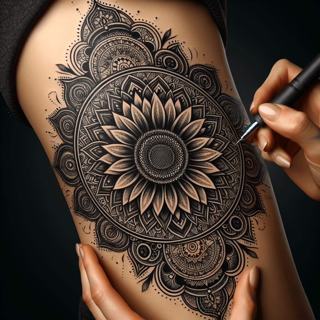 Sunflower Mandala Tattoo