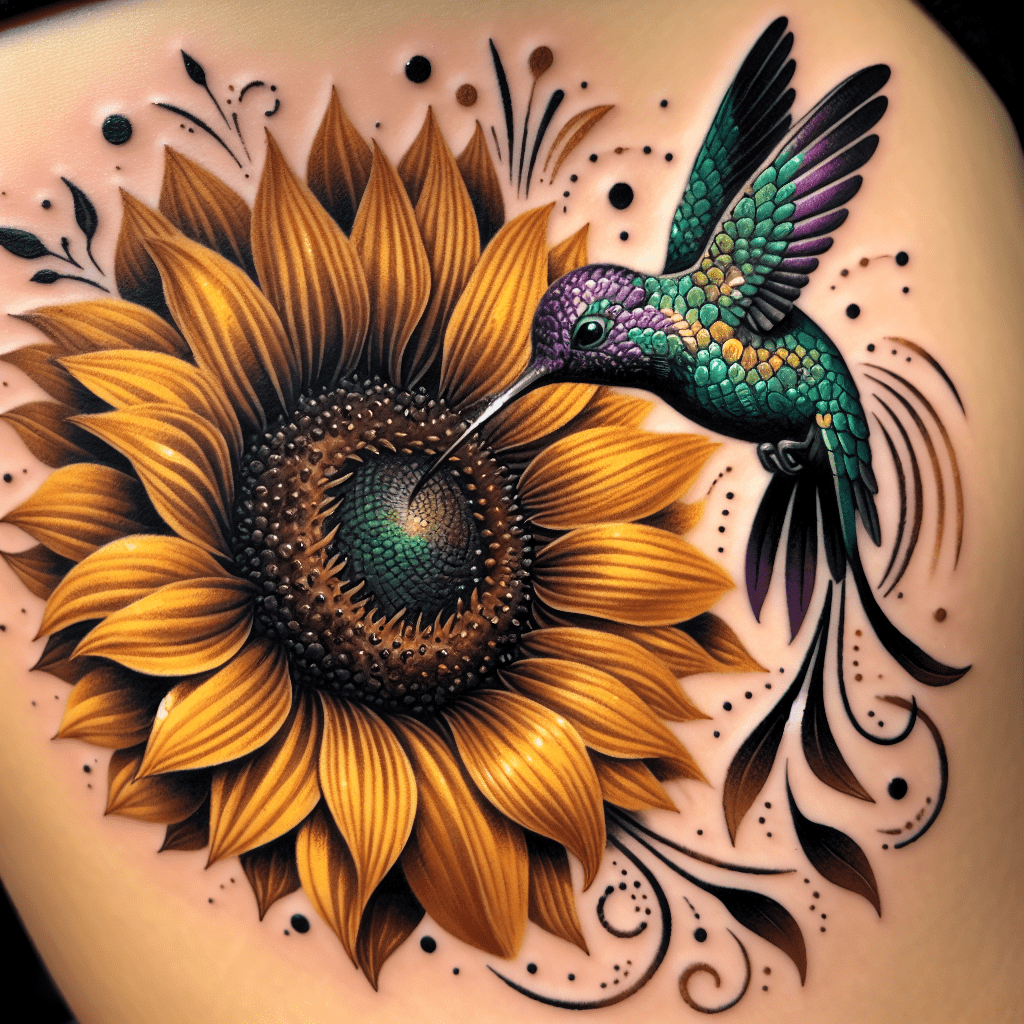 Premium Vector | Sunflower tattoo design