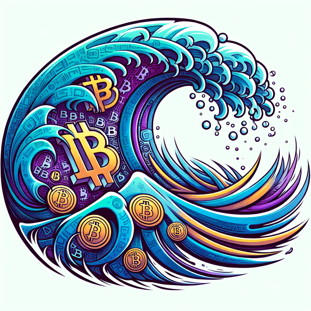 Abstract Bitcoin Wave Tattoo