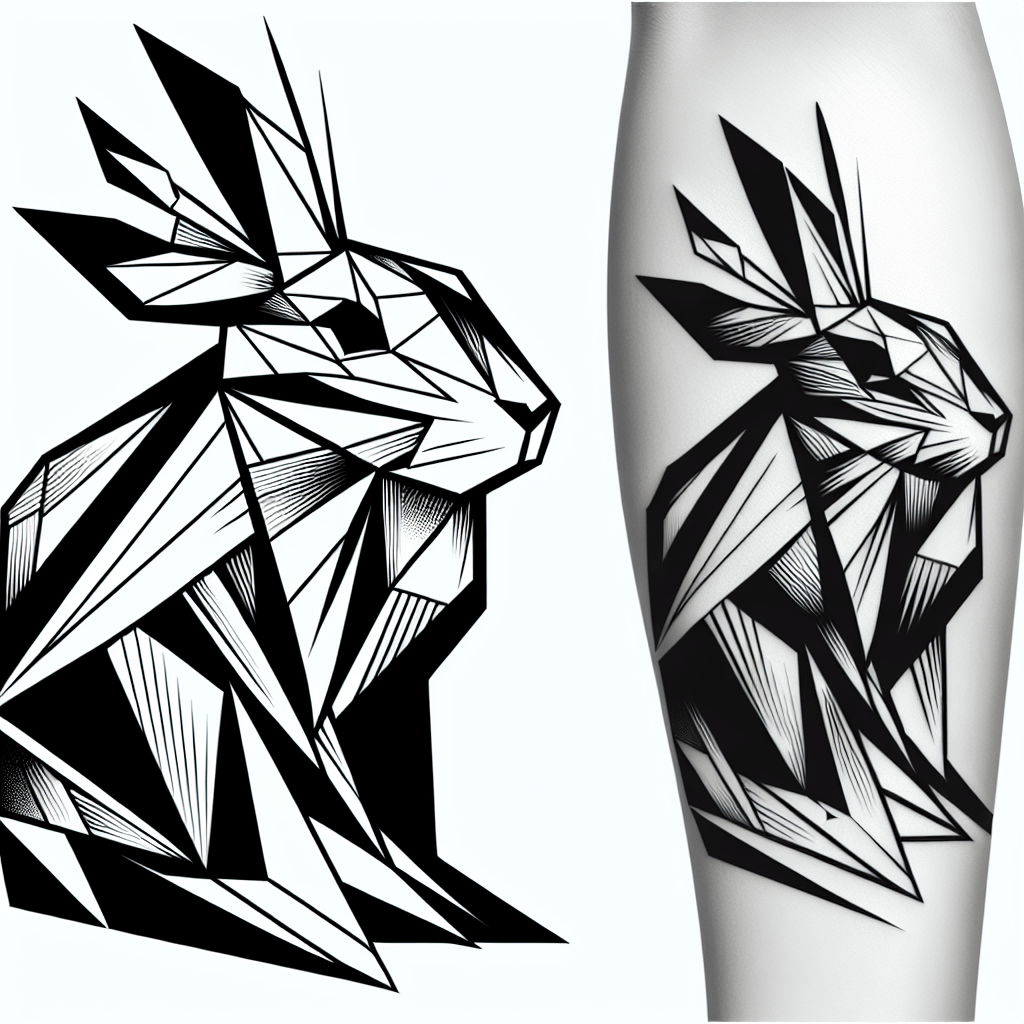 Abstract Rabbit Geometric Tattoo