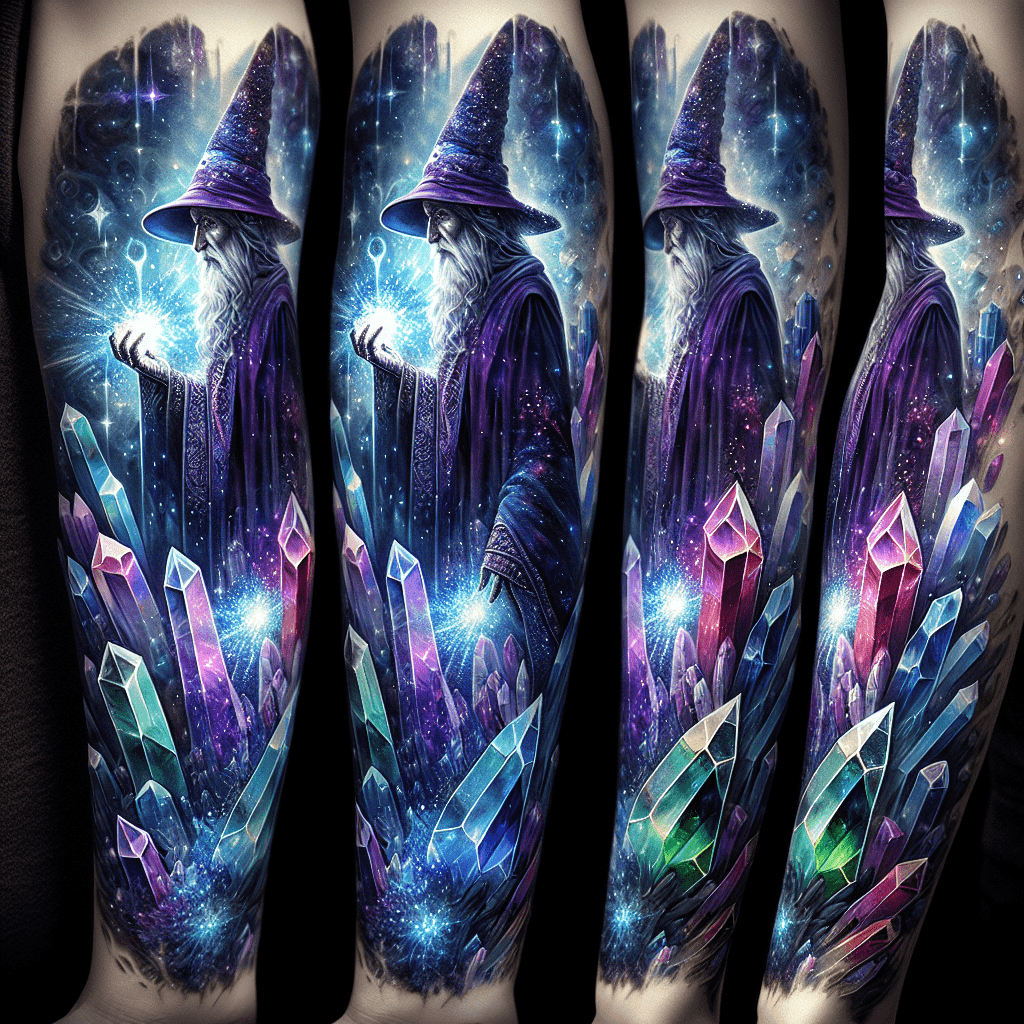 Arcane Crystal Wizard Tattoo