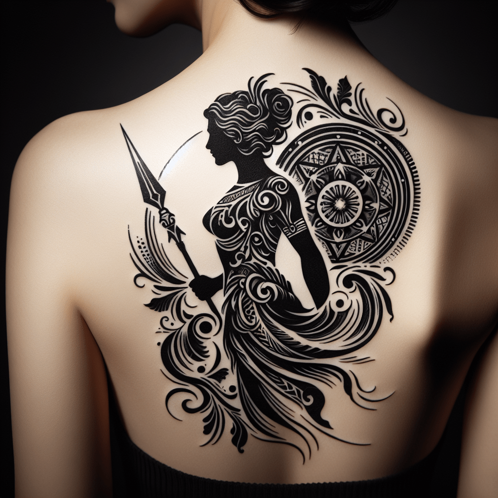 Artemis Goddess Silhouette Tattoo