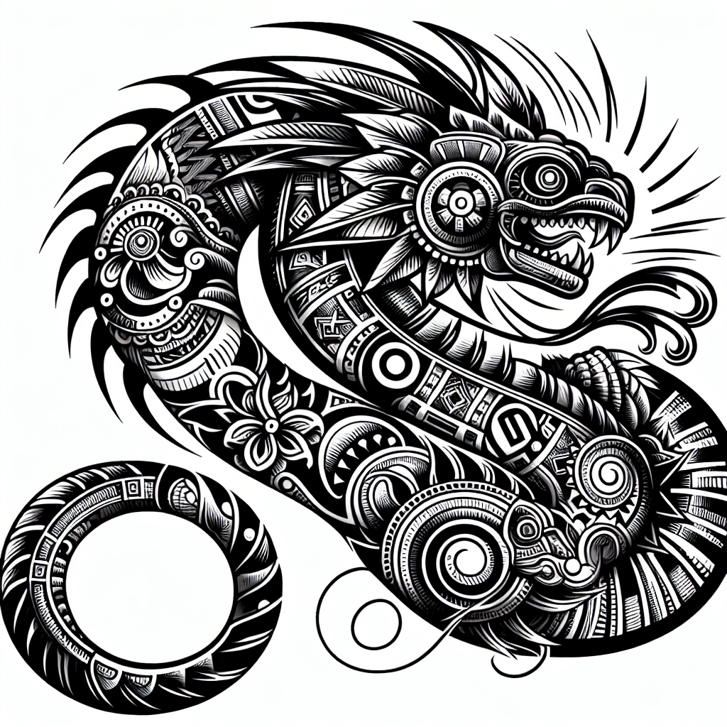 Aztec Serpent Shoulder Blade Tattoo