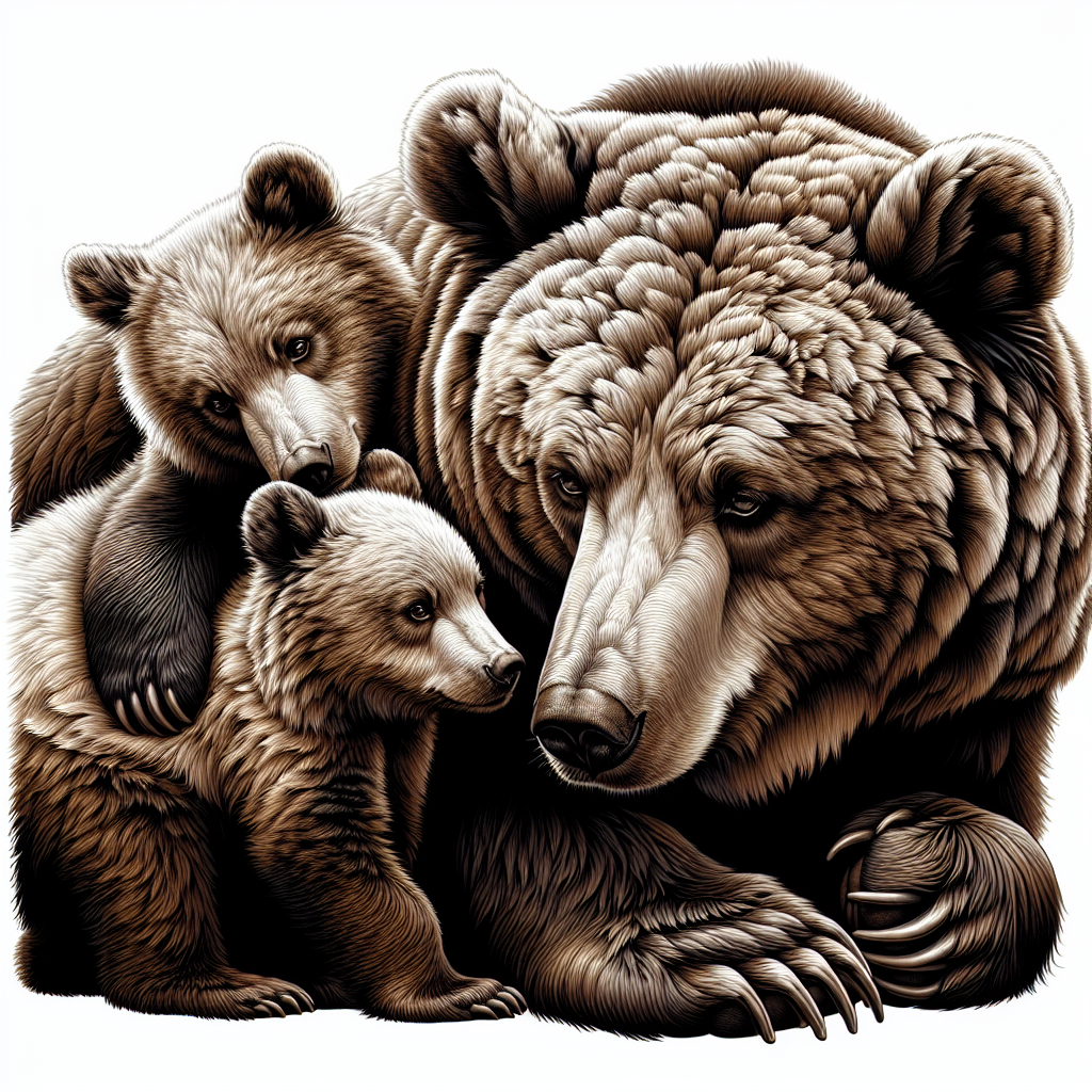 Bear and Cub Tattoo Design