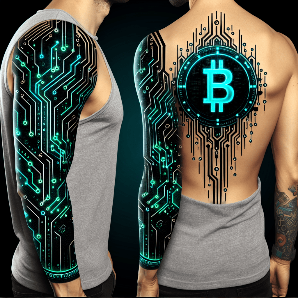 Binary Code Bitcoin Sleeve Tattoo