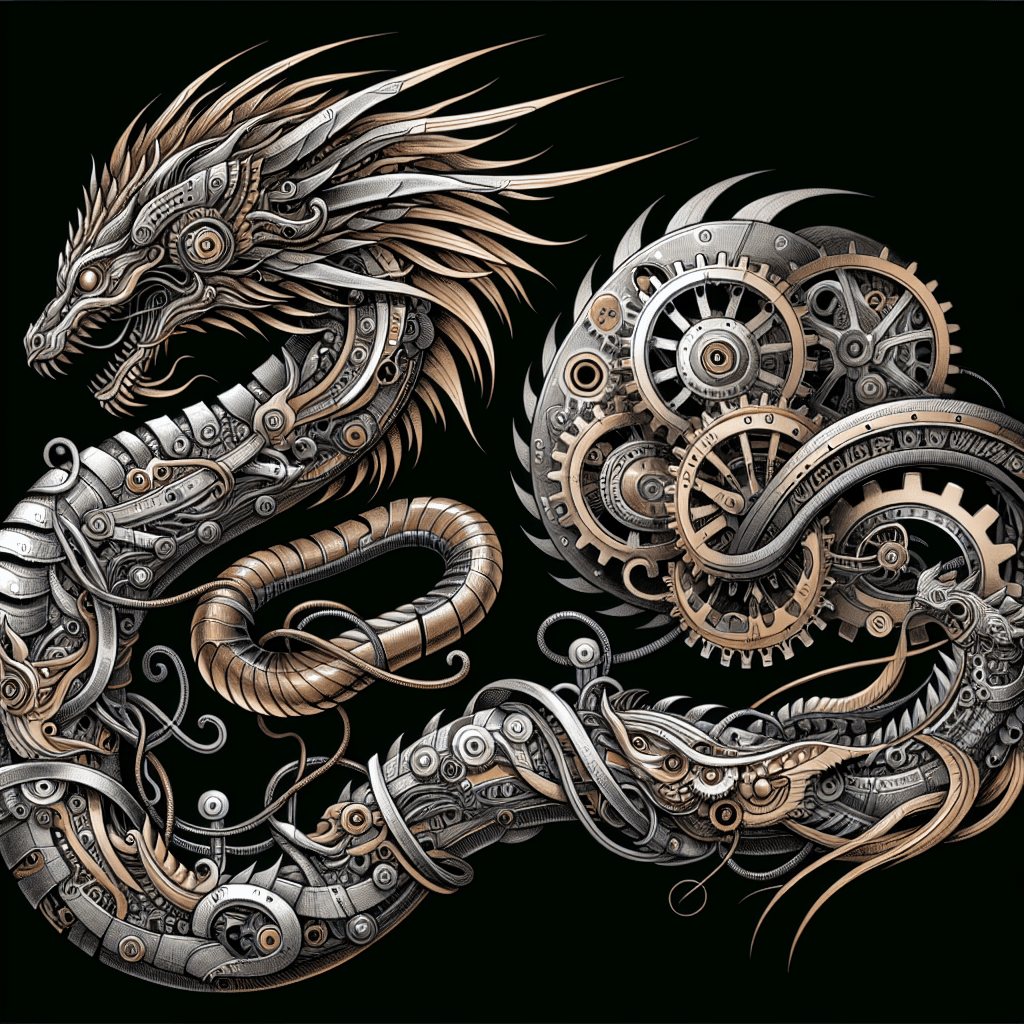 Biomechanical Serpent Tattoo