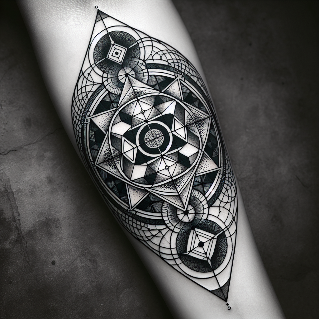 Blackwork Sacred Geometry Tattoo