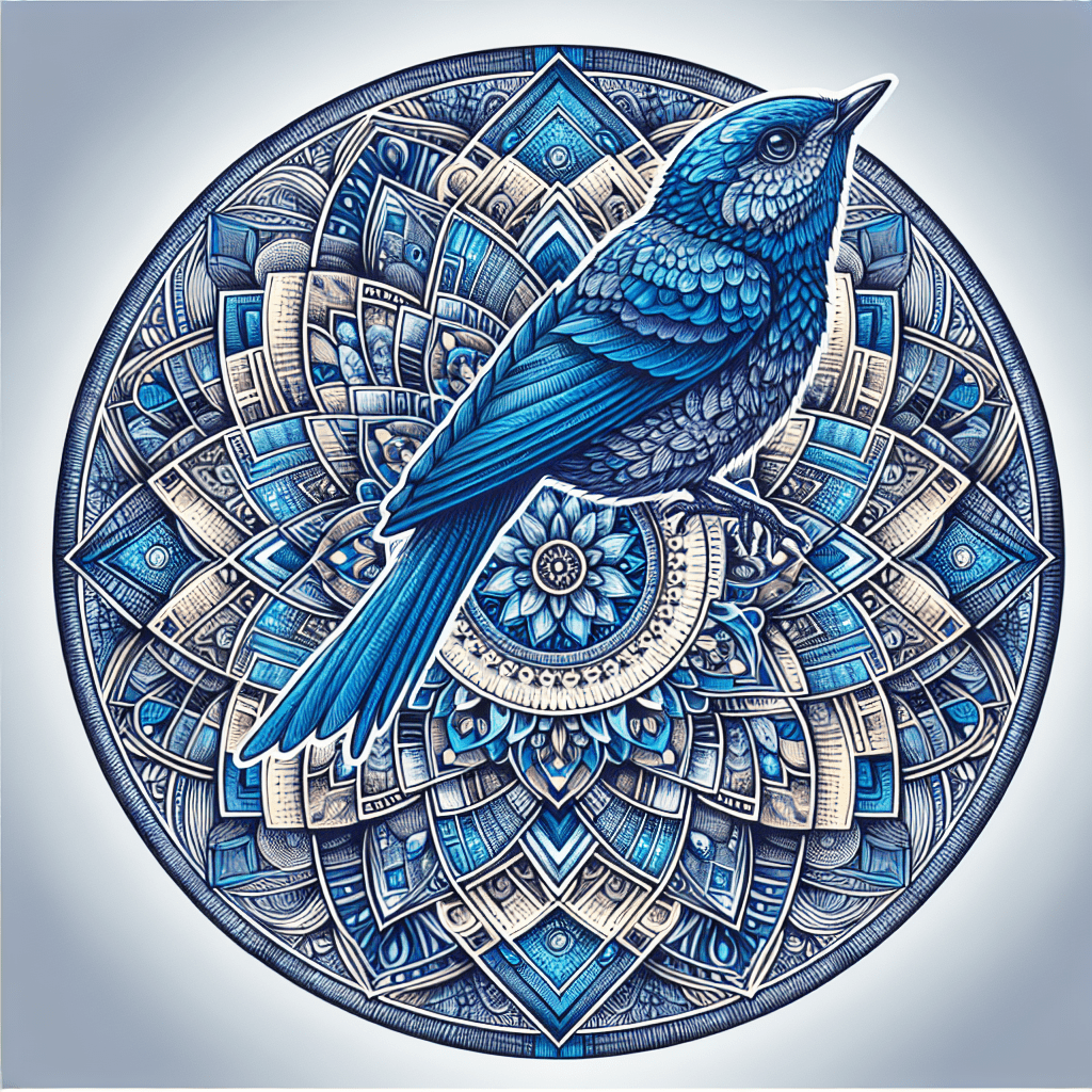 Bluebird Mandala Tattoo