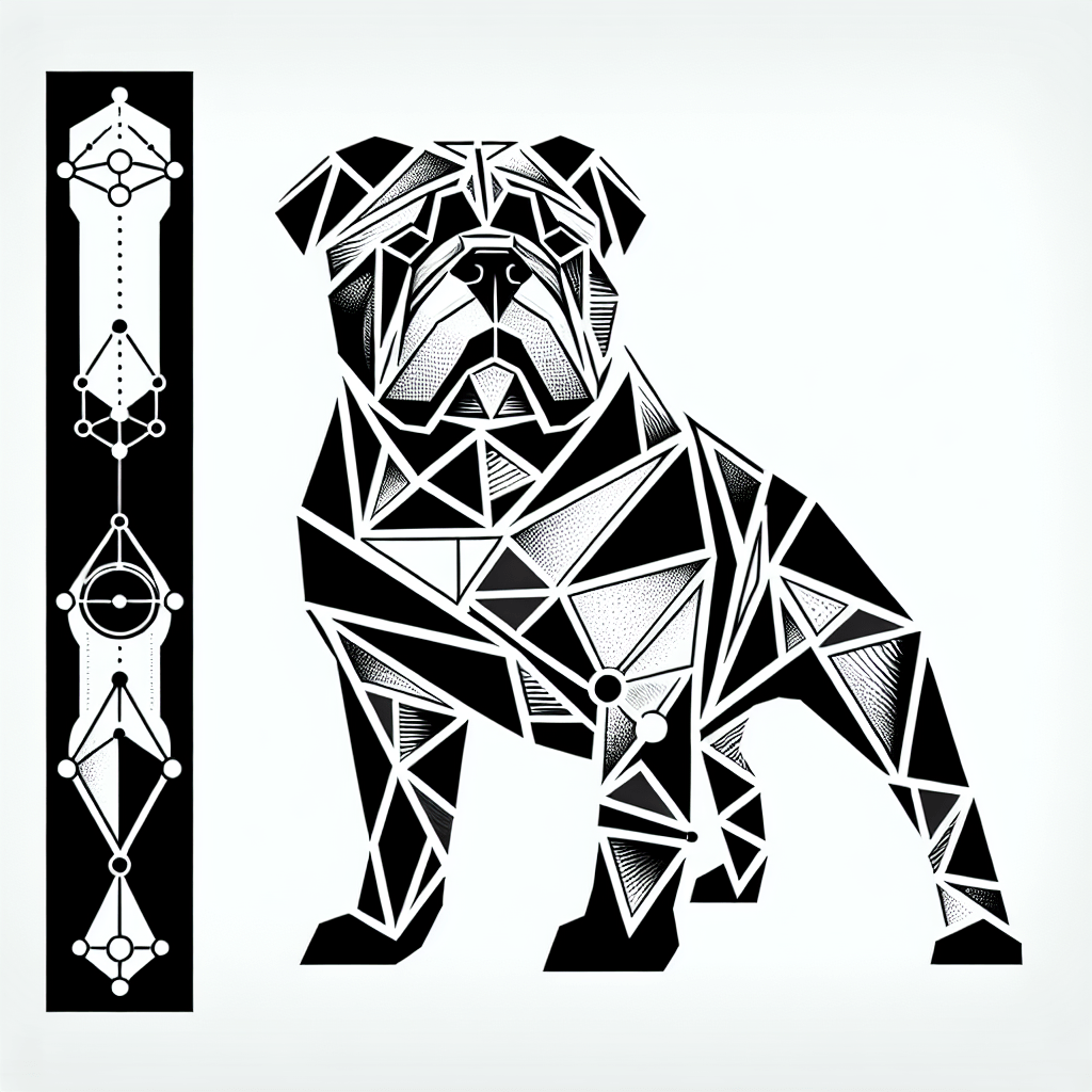 Bulldog Geometric Tattoo