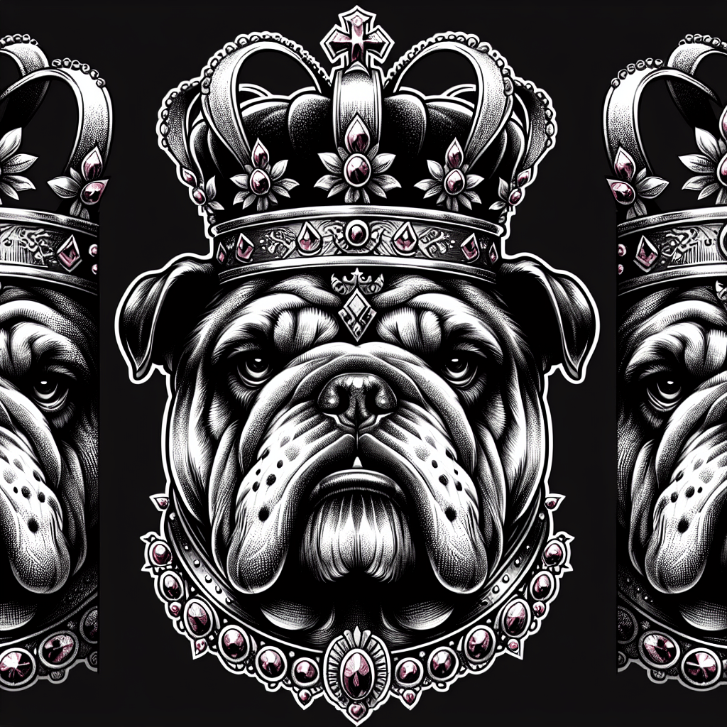 Bulldog with Crown Tattoo