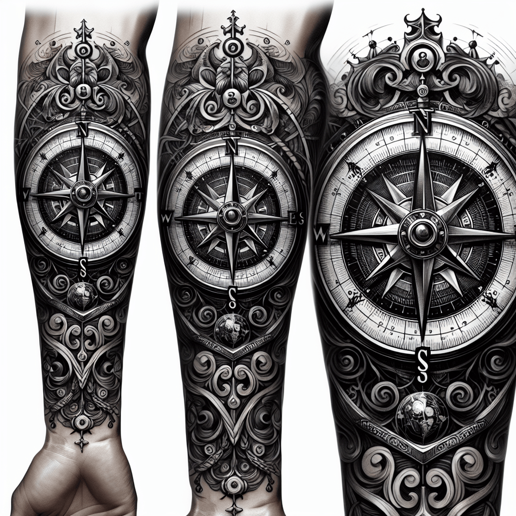 Captain Morgan Compass Tattoo