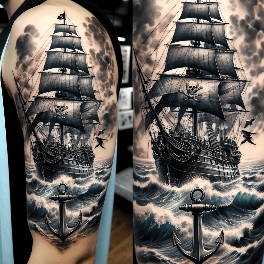 Captain Morgan Pirate Ship Tattoo