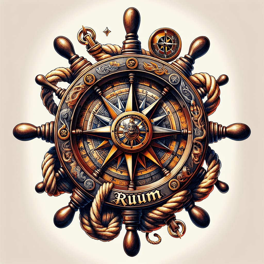 Captain Morgan Ship Wheel Tattoo