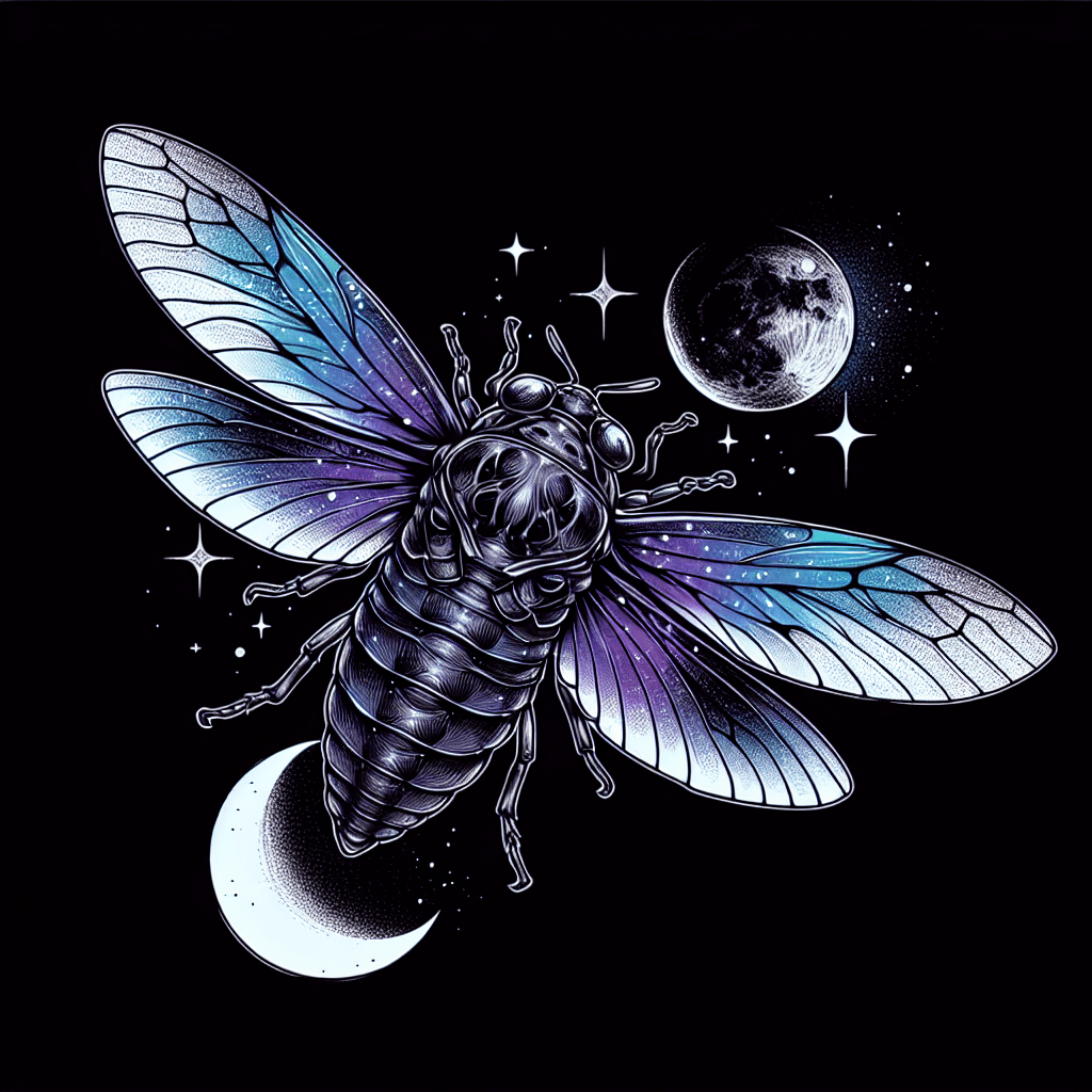Celestial Cicada Tattoo