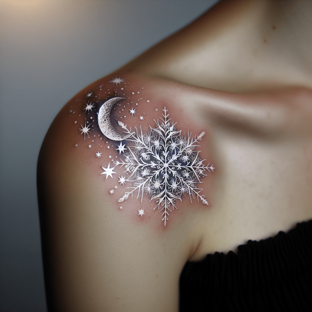 Celestial Snowflake Tattoo