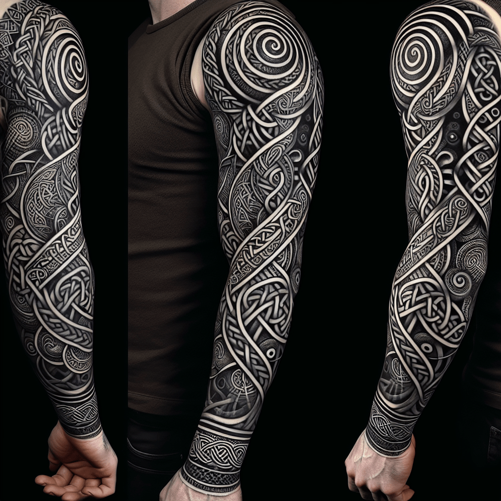 Celtic Tribal Sleeve Tattoo