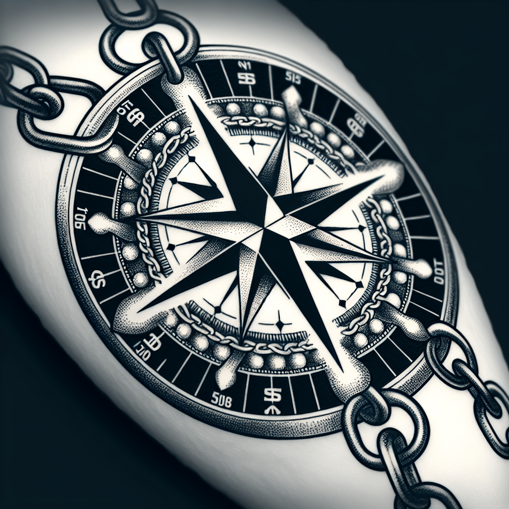 Chainlink Compass Tattoo