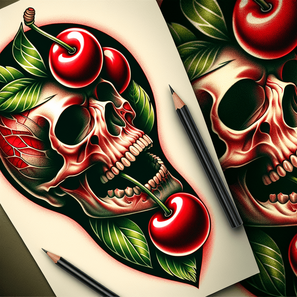 Cherry Skull Tattoo