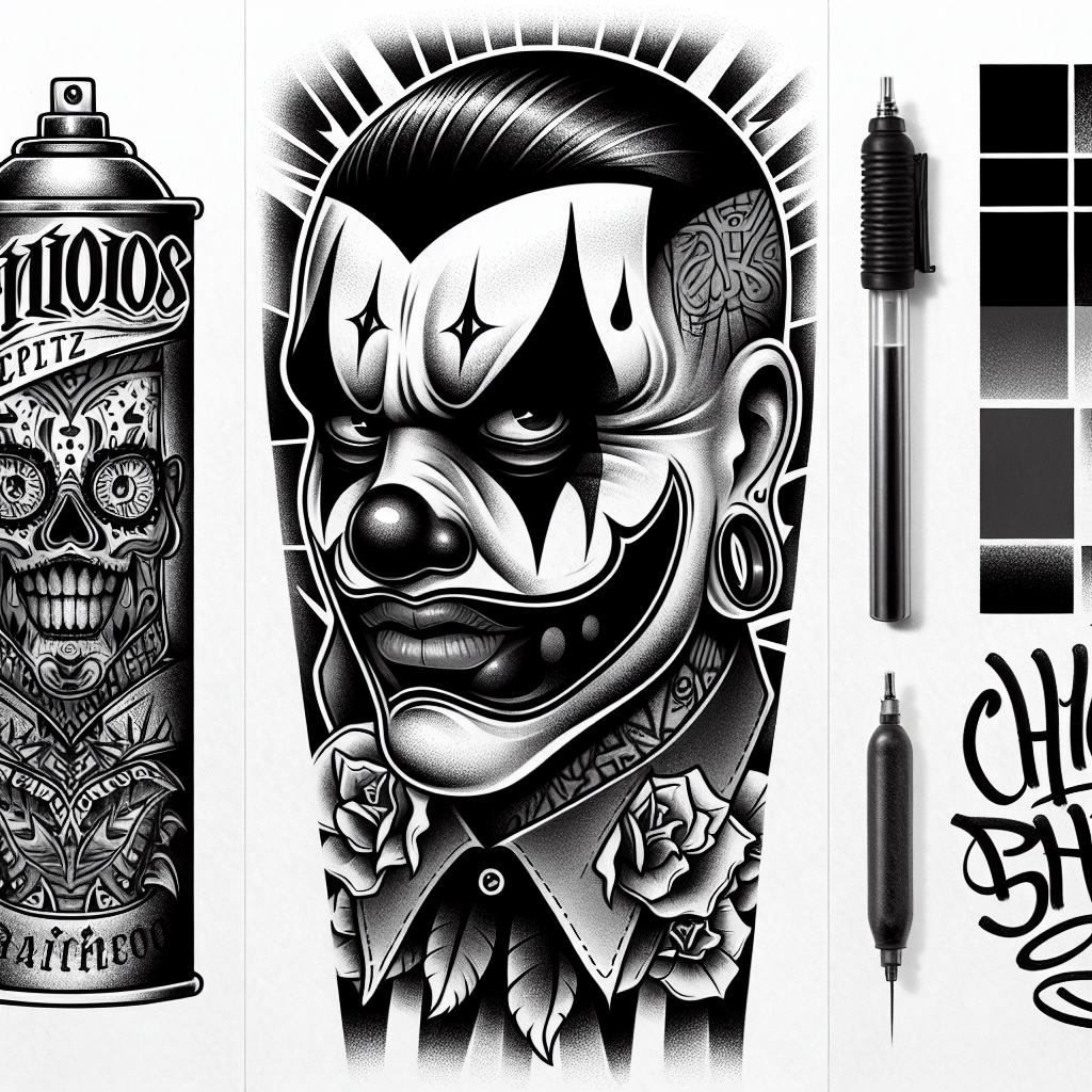 Chicano Gangster Clown Tattoo