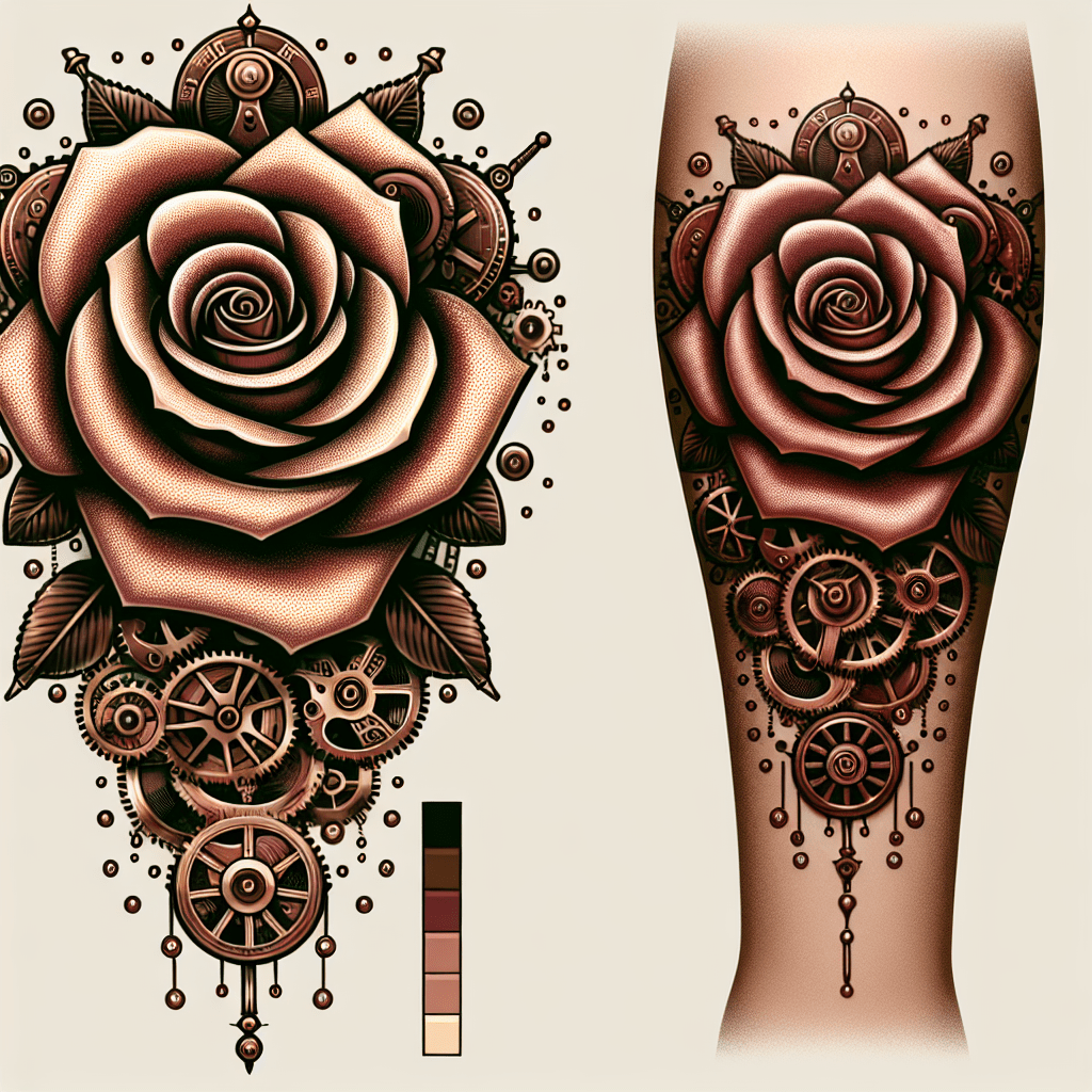 Clockwork Rose Arm Tattoo