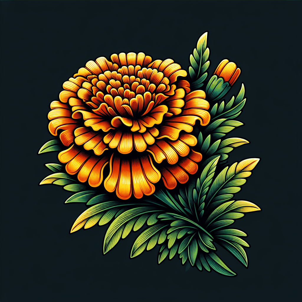 Colorful Marigold Tattoo