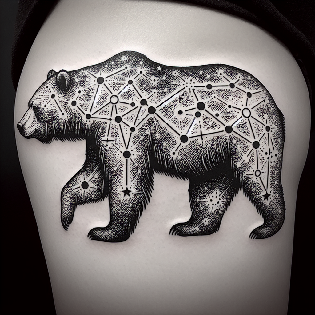 Constellation Bear Tattoo Design