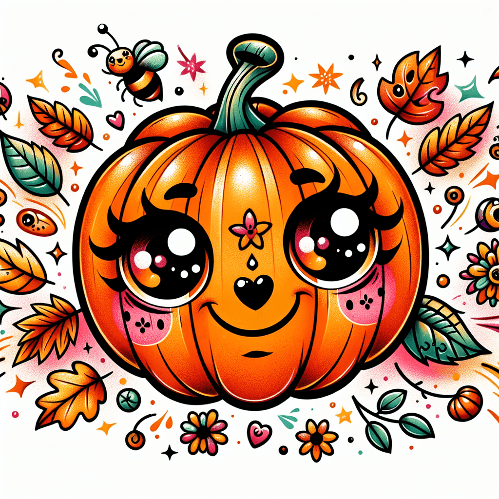 Cute Pumpkin Face Tattoo