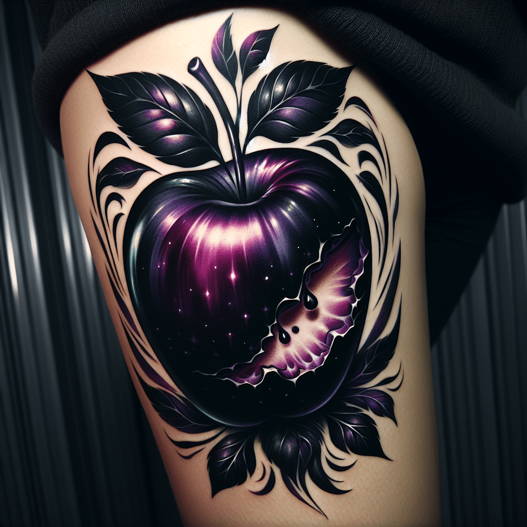 Dark and Mysterious Poisoned Apple Tattoo