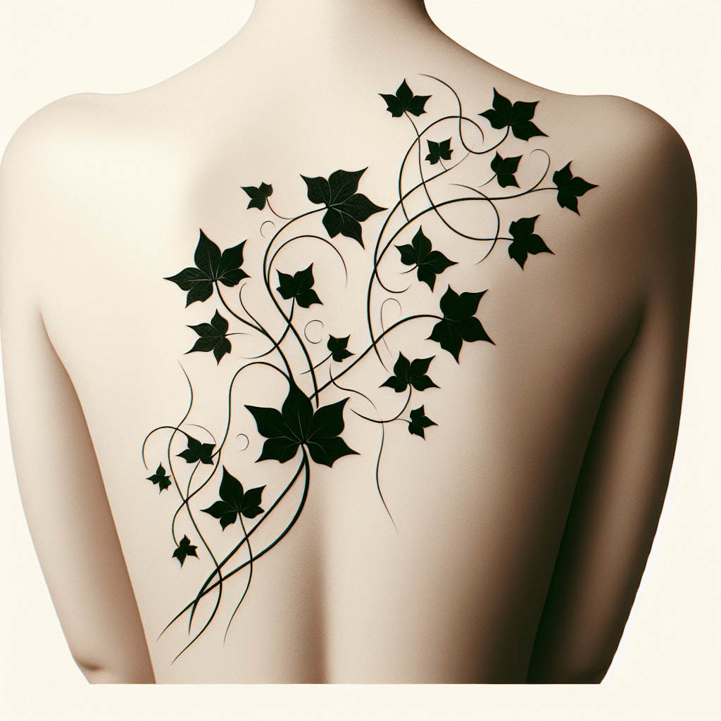 Delicate Ivy Silhouette Tattoo