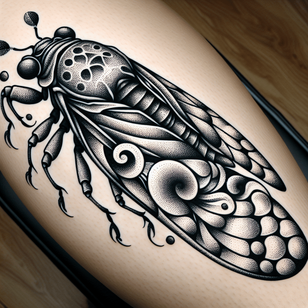 Dotwork Cicada Tattoo