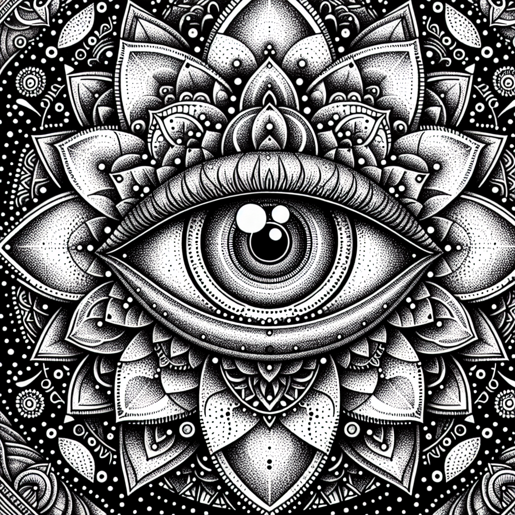 Dotwork Third Eye Tattoo