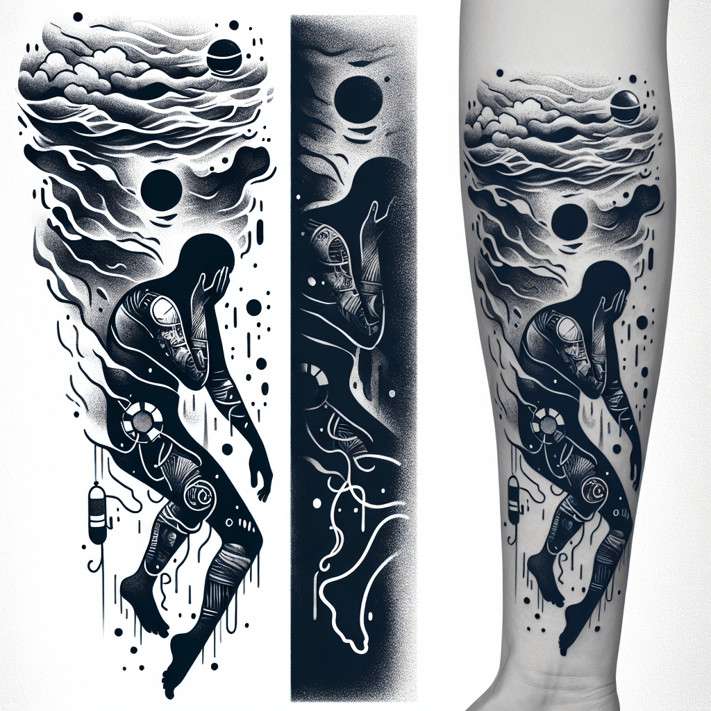 Drowning Sink or Swim Tattoo