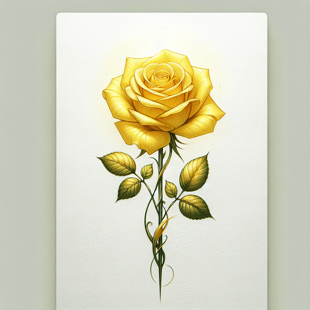 Elegant Yellow Rose Tattoo