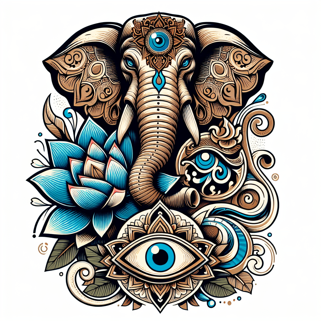 Elephant Good Omen Tattoo