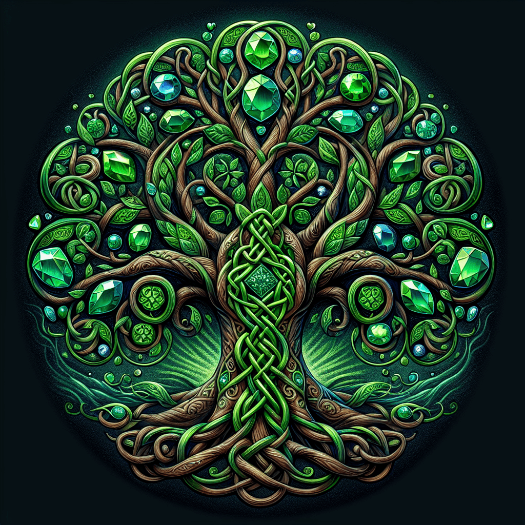Emerald Celtic Tree of Life Tattoo