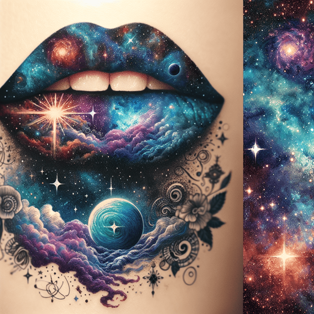 Galaxy Lips Tattoo