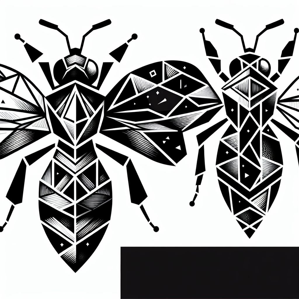 Geometric Bee Queen Tattoo