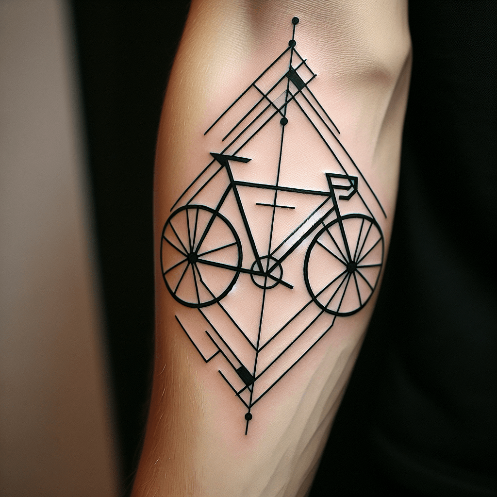 Geometric Bicycle Tattoo