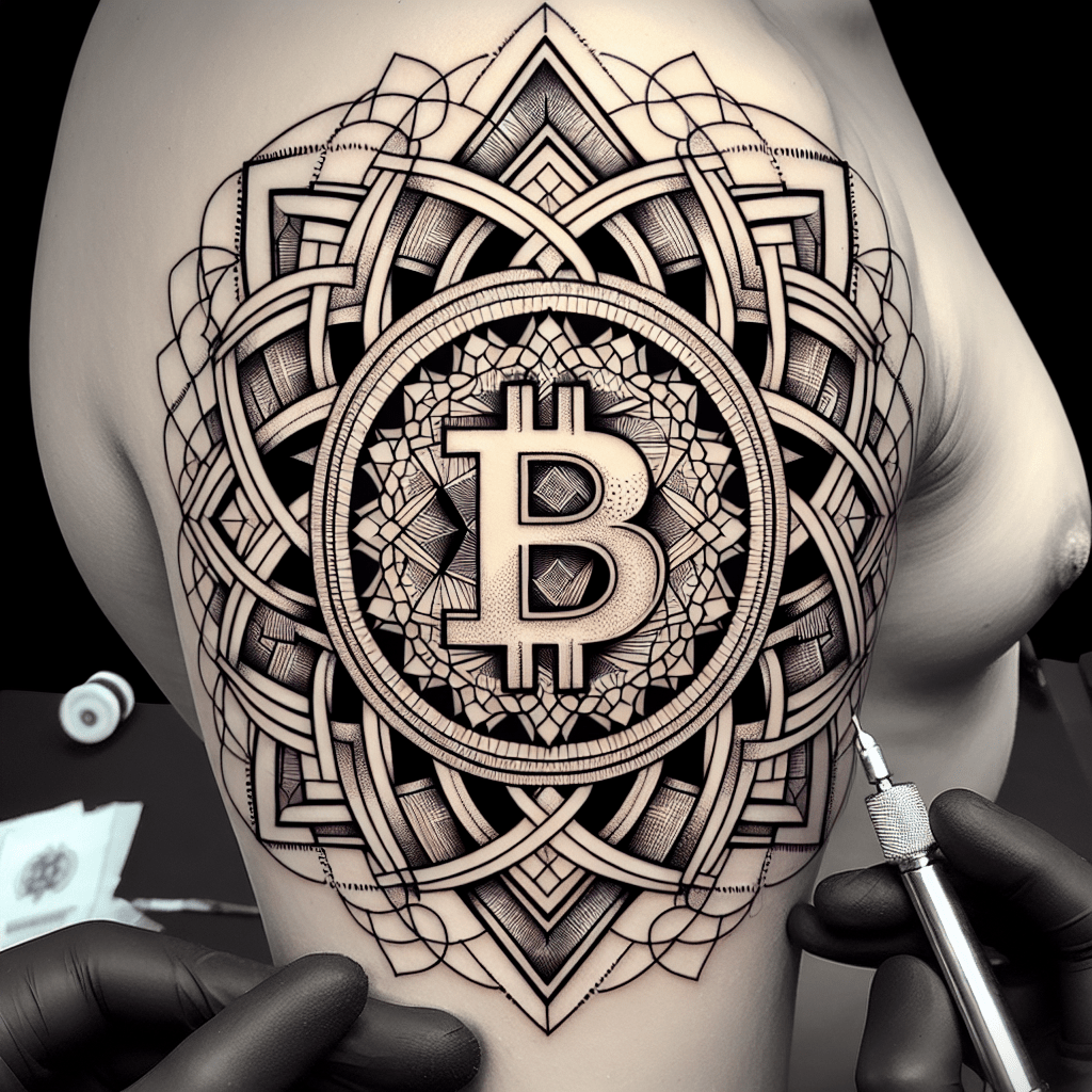 Geometric Bitcoin Mandala Tattoo