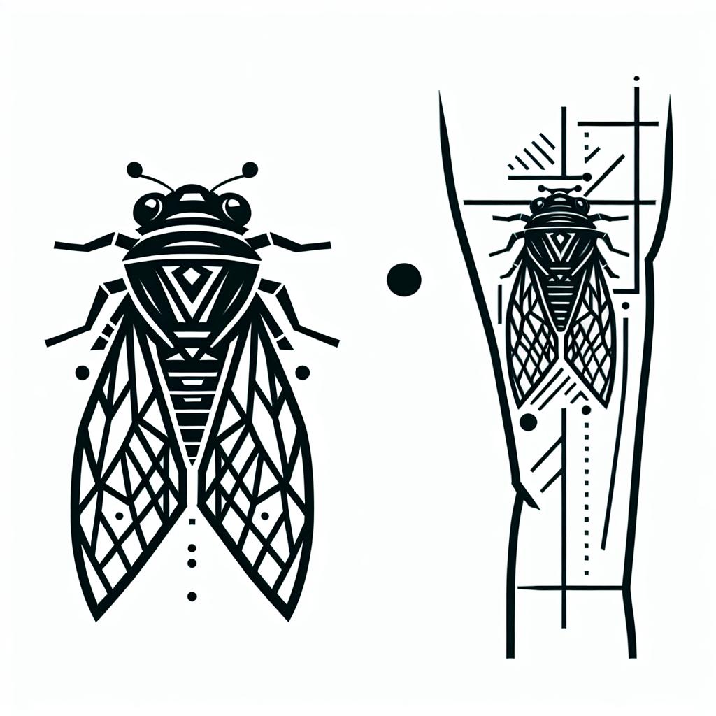 Minimalist Cicada Tattoo