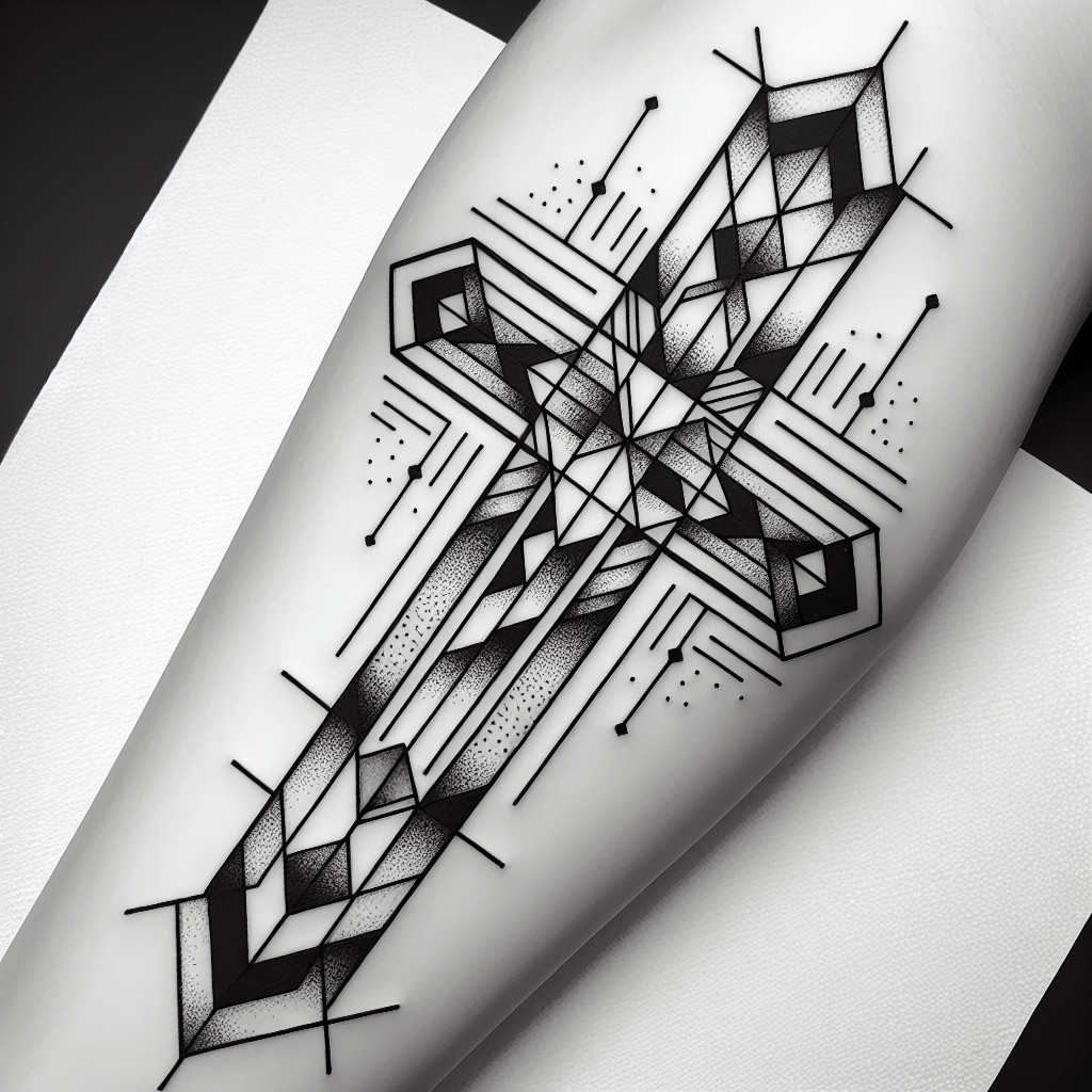 Geometric Cross Trio Tattoo