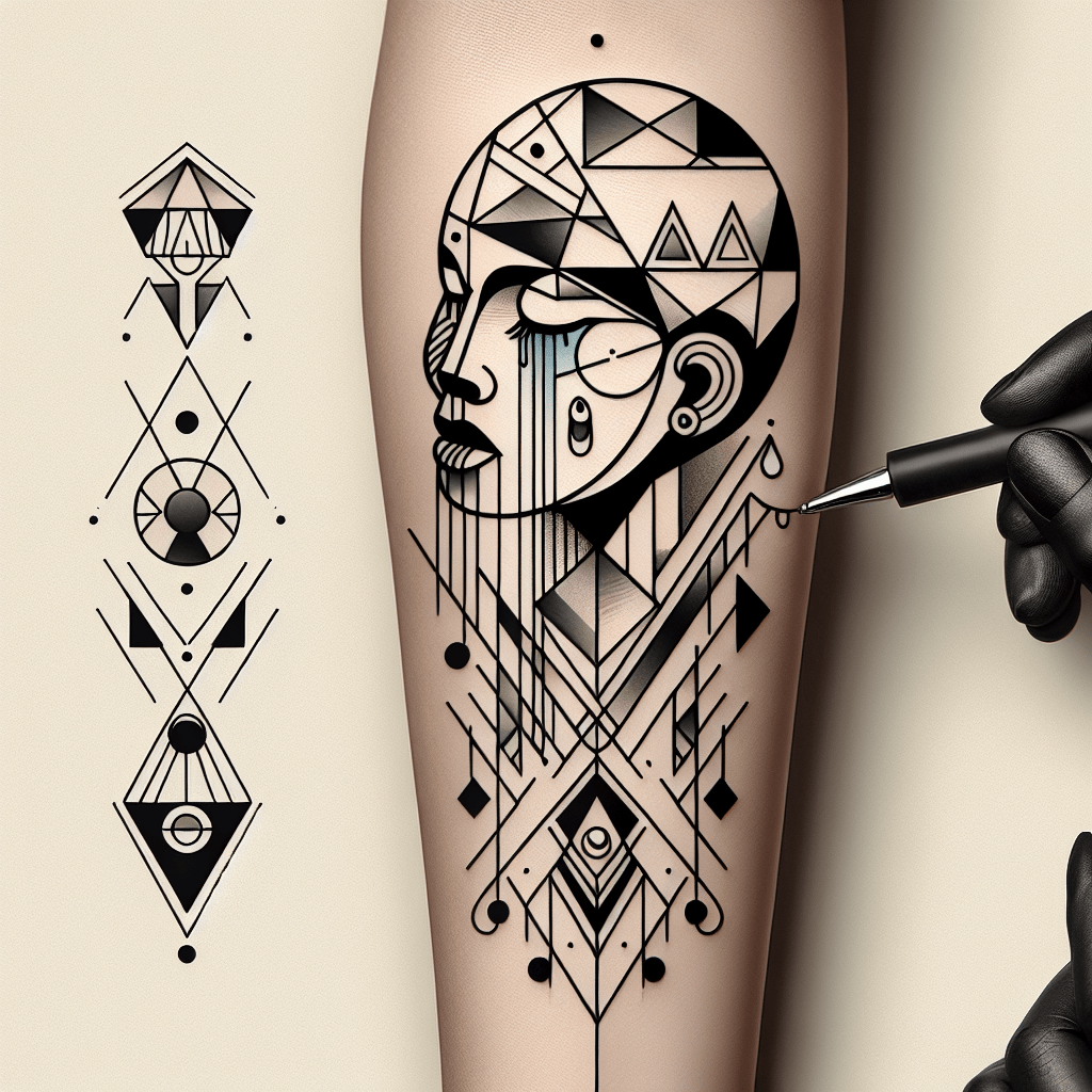 Geometric Crybaby Tattoo