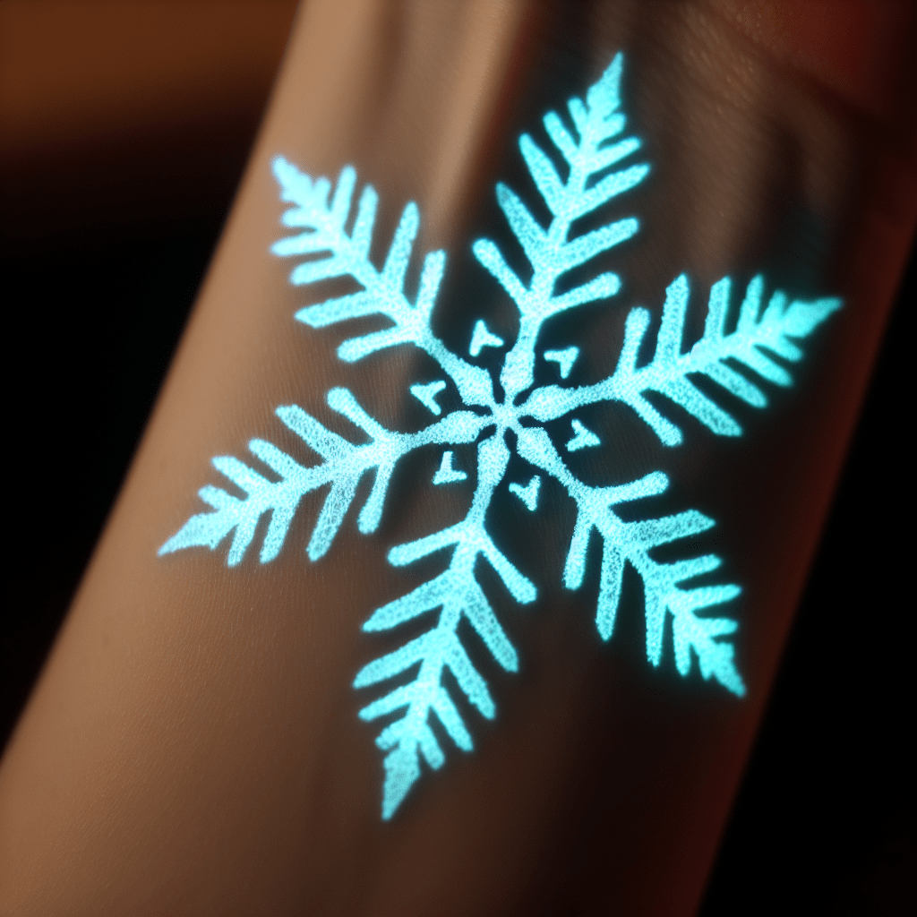 Glowing Snowflake Tattoo