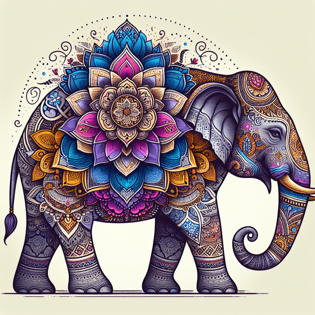 indian elephant mandala tattoo