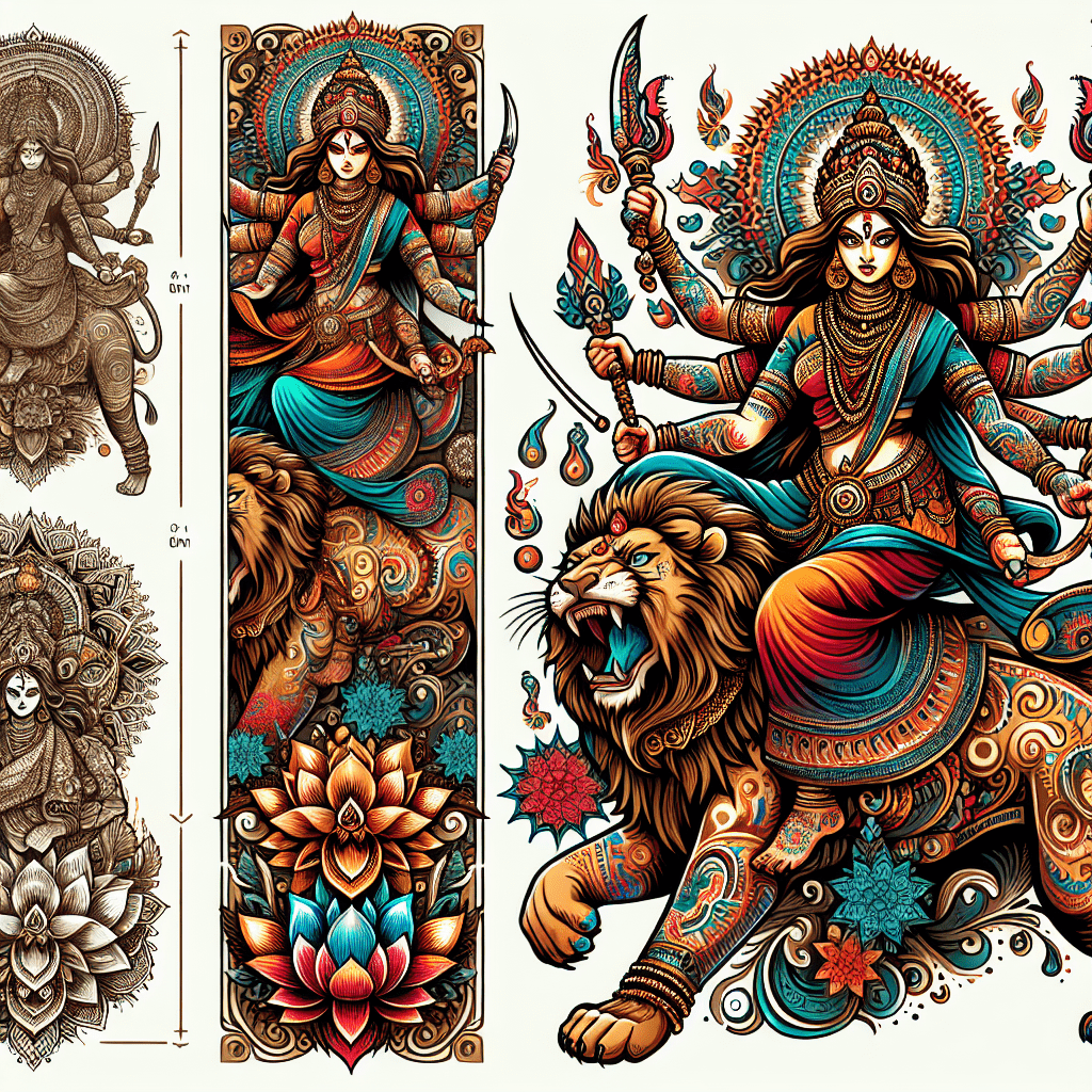 Indian Goddess Durga Tattoo